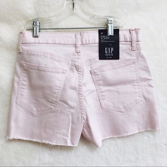GAP Light Pink High Rise 3" Denim Shorts - Picture 3 of 8